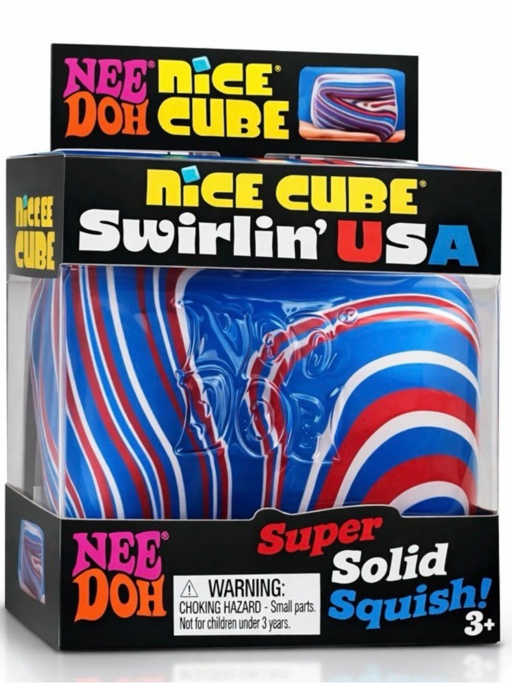 NeeDoh Nice Cube Swirl USA Squishy Schylling NEW SEALED